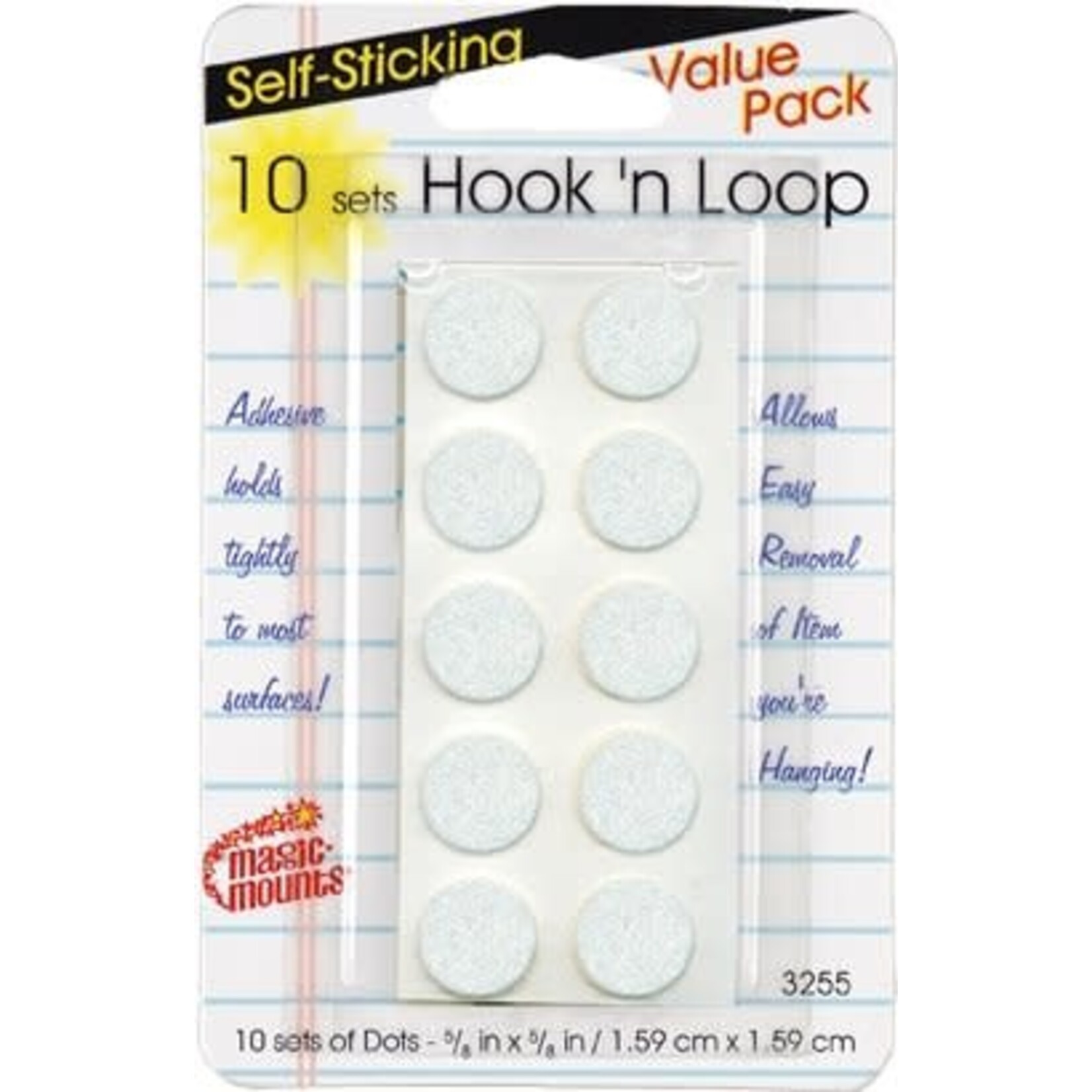 MAGIC-MOUNTS Hook 'n Loop Dots (Black) 10 sets [MS3255B]