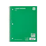 Pen & Gear 1-Subject Notebook, Wide Ruled, 70 Sheets Green [57370]