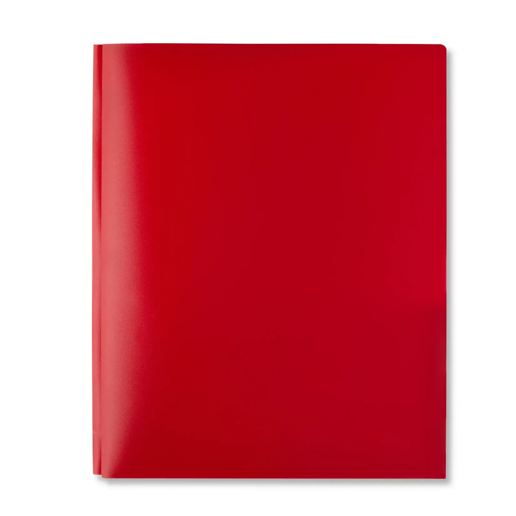Pen & Gear Two-Pocket Poly Portfolio Folder with Prongs Red [FF-OP-4017]