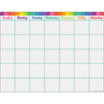 Teacher Created Resources Colorful Calendar Write-On/Wipe-Off Chart 17x22 [TCR7494]
