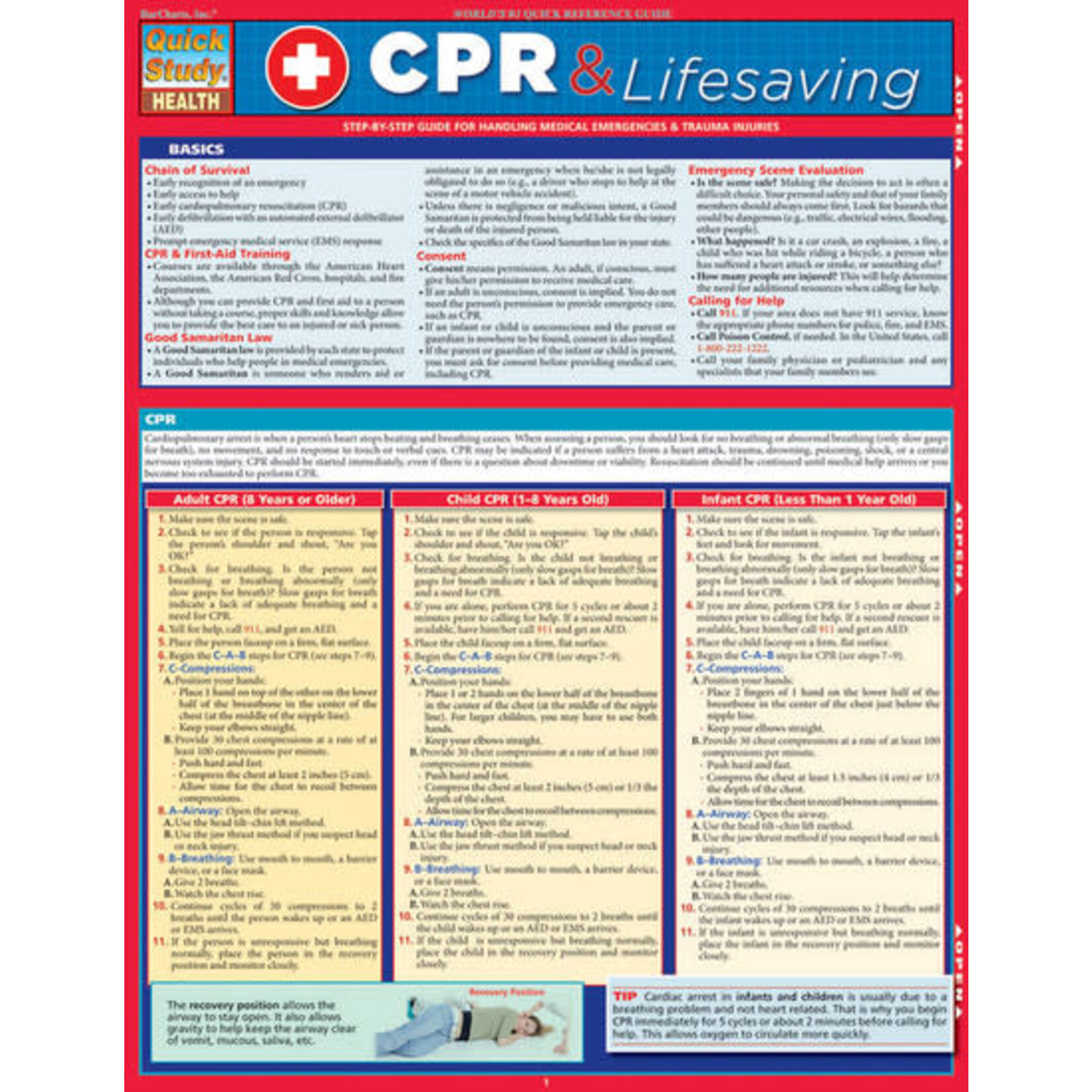 QuickStudy QuickStudy | CPR & Lifesaving Laminated Reference Guide [218616]