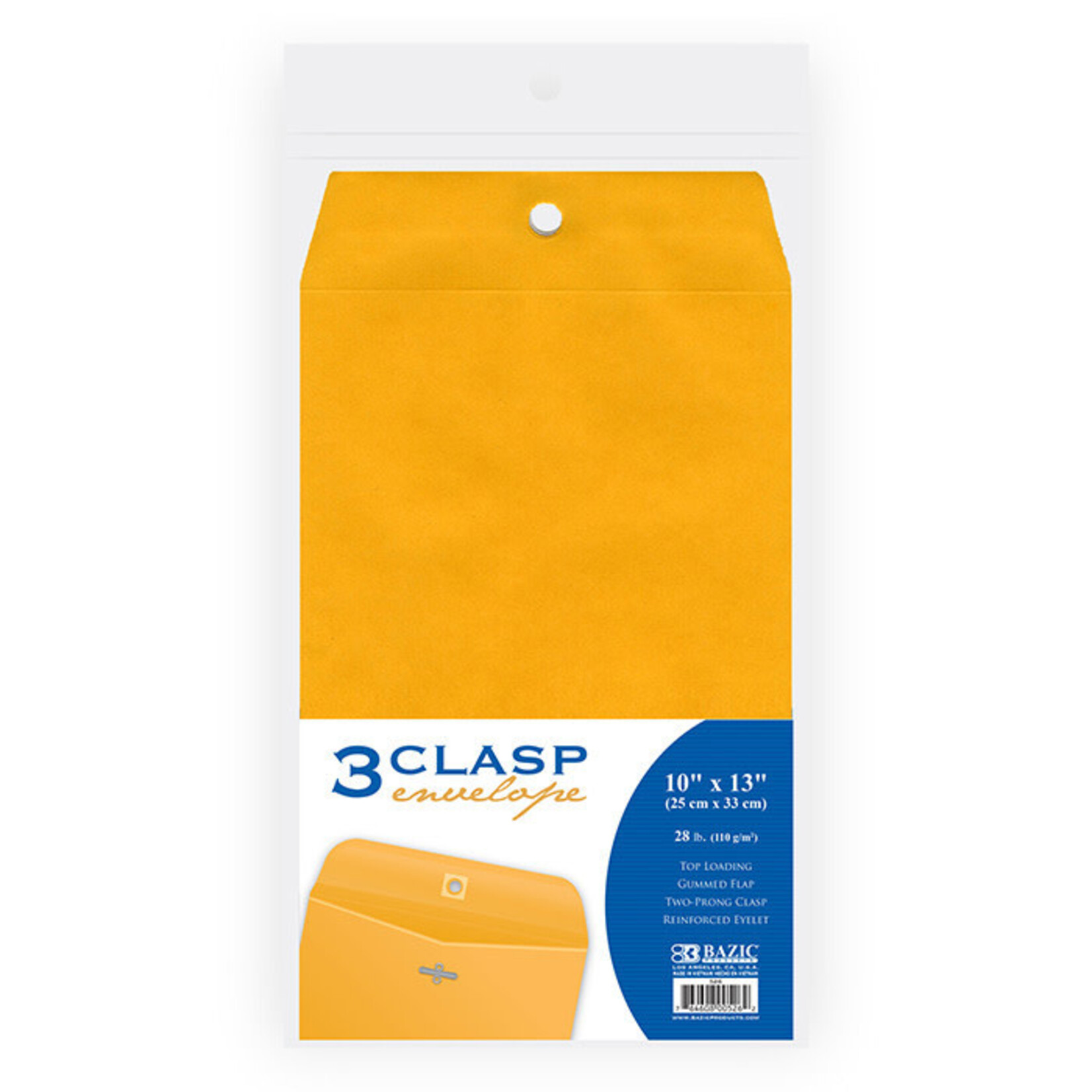BAZIC BAZIC 10X13 CLASP ENVELOPE 3 PACK [526]