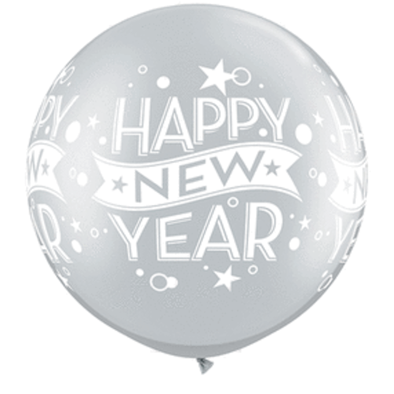 Qualatex Qualatex 3' New Year Confetti Dots-A-Round Latex Balloons  2 Pack - SILVER [19173]