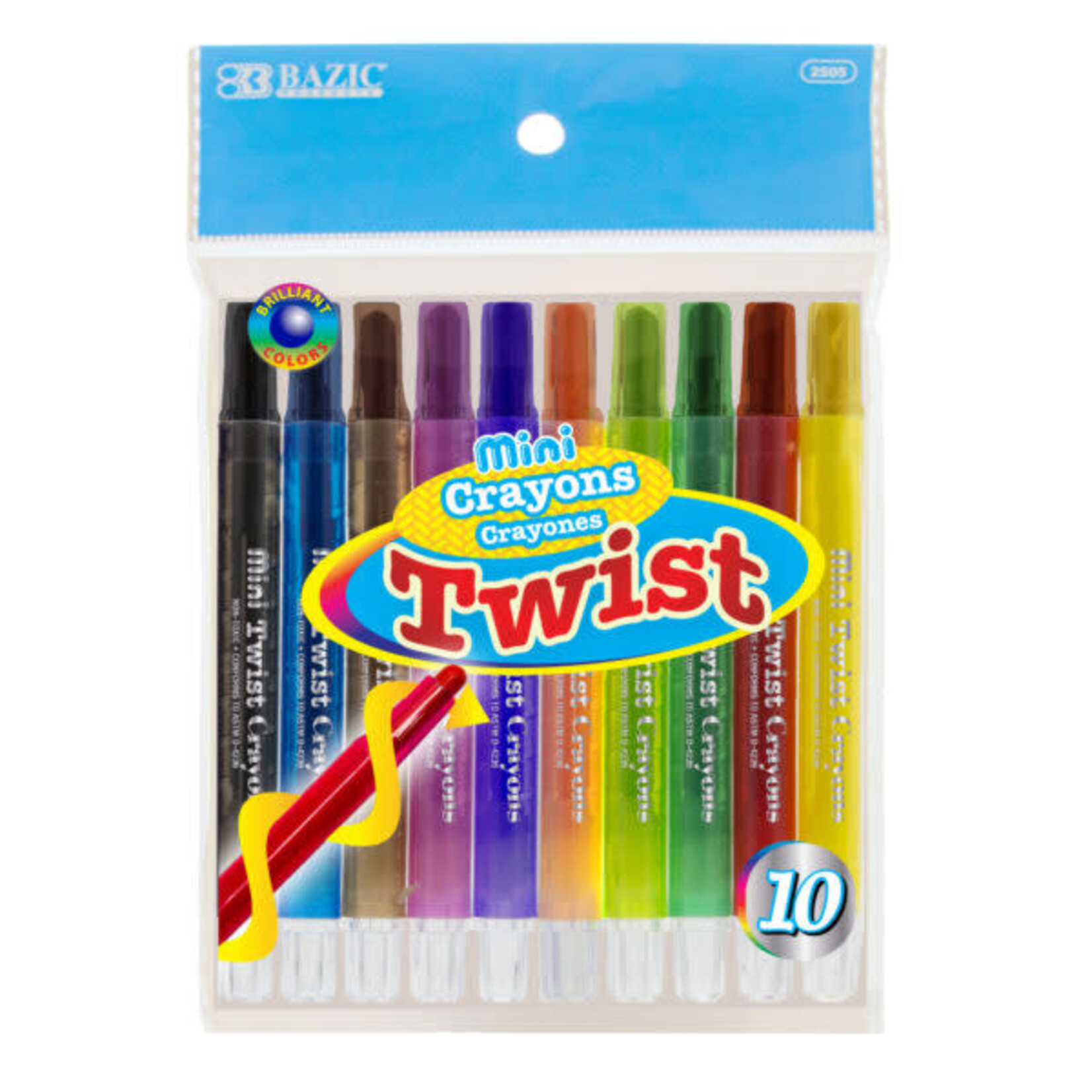 BAZIC BAZIC 10 Color Mini Propelling Crayons [2505] [2505]