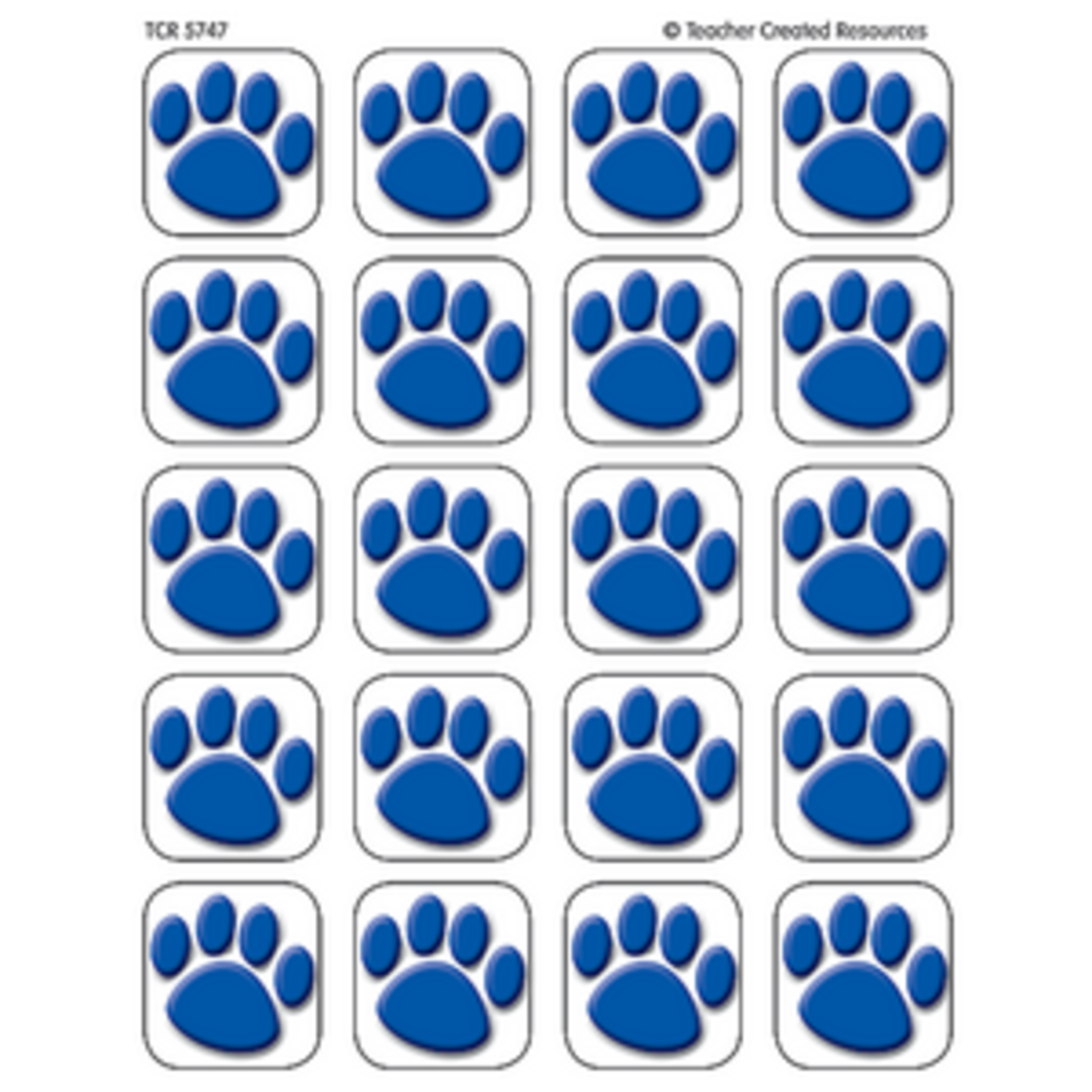Teacher Created Resources Blue Paw Prints Stickers [5747]