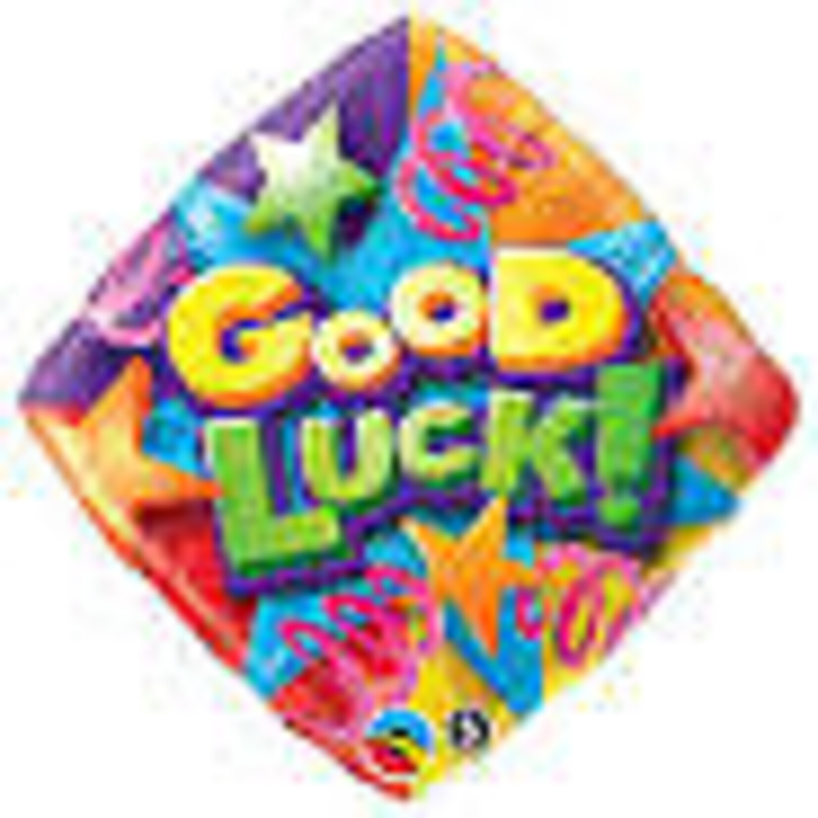 Good Luck Stars & Streamers Diamond Shape 18 Inch Foil Mylar Balloon [25305]