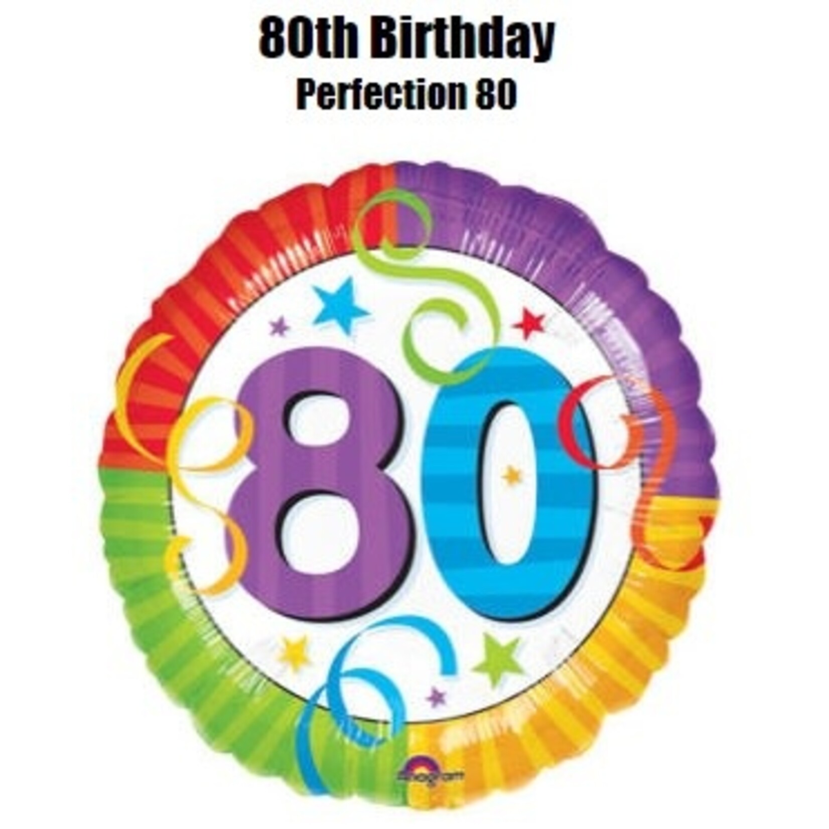 Aged to Perfection 80th 18 Inch Foil Mylar Balloon [115115]