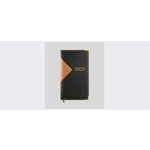 MYRON Regatta Diamond Pocket Pal Calendar with Notepad Tan-Black 2025 [5Z59803]