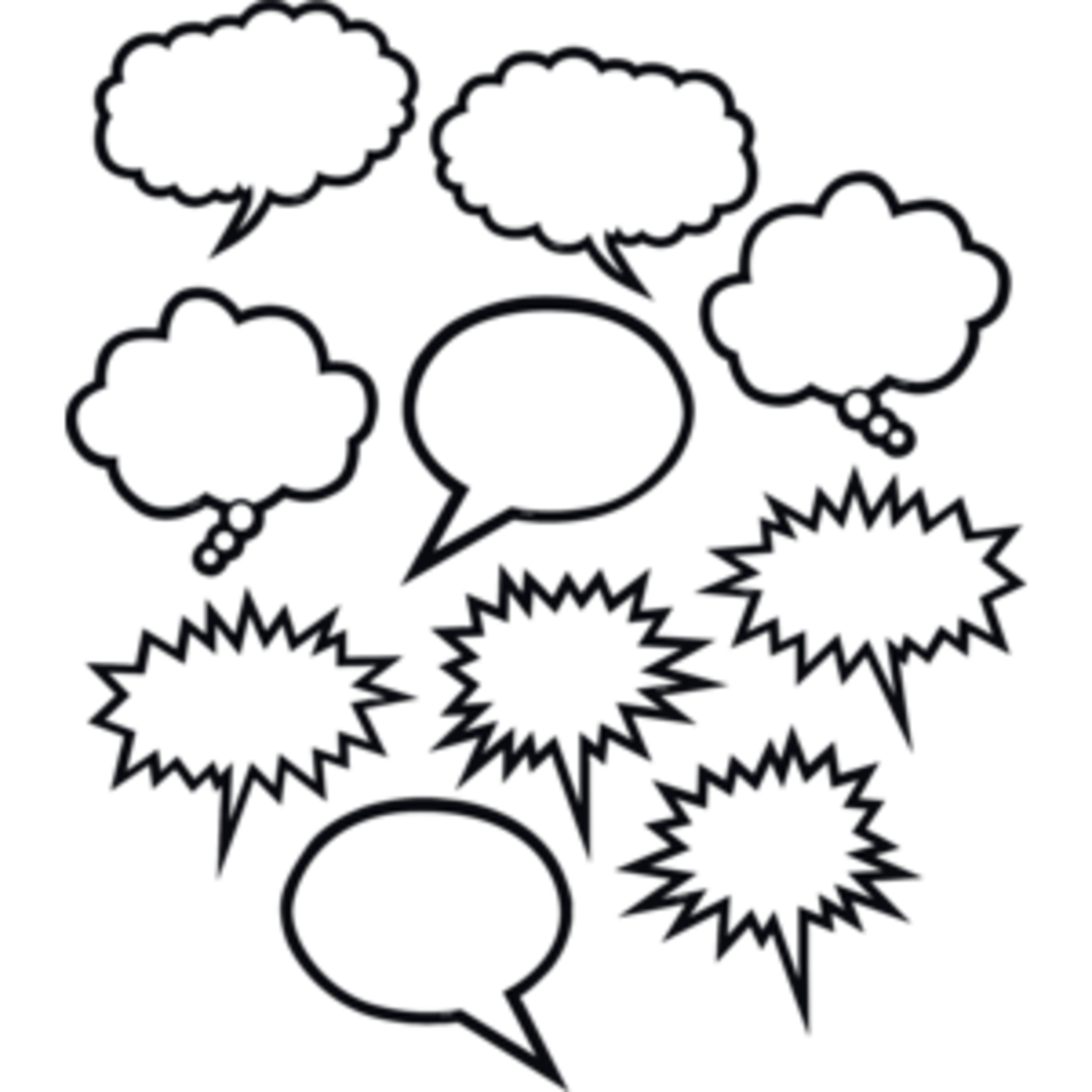 Teacher Created Resources Black & White Speech/Thought Bubbles Accents [TCR5592]