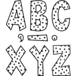 Teacher Created Resources Black Painted Dots on White 7" Fun Font Letters [TCR70102]