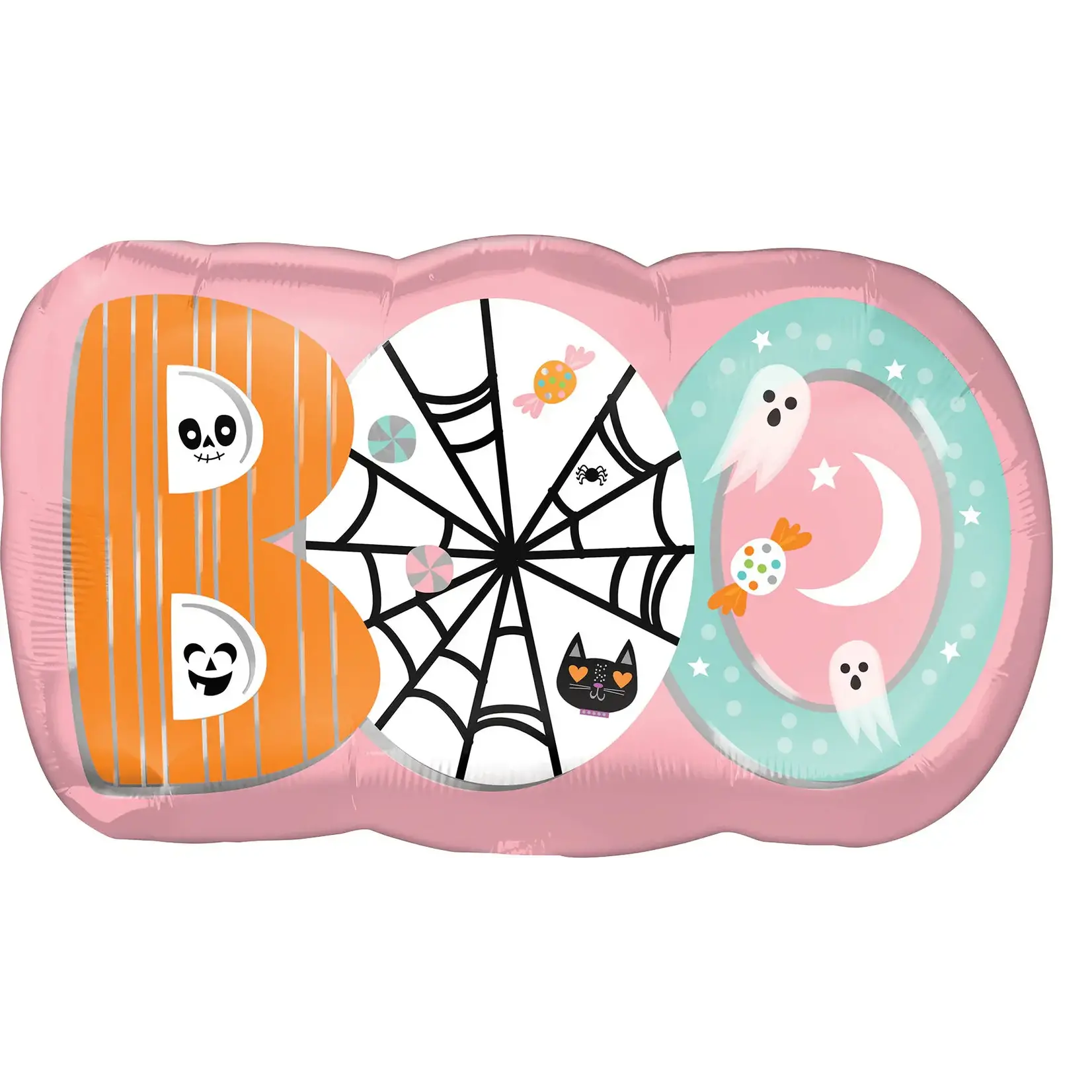 Pink and Blue BOO! 32 Inch Mylar Foil Balloon [40065]