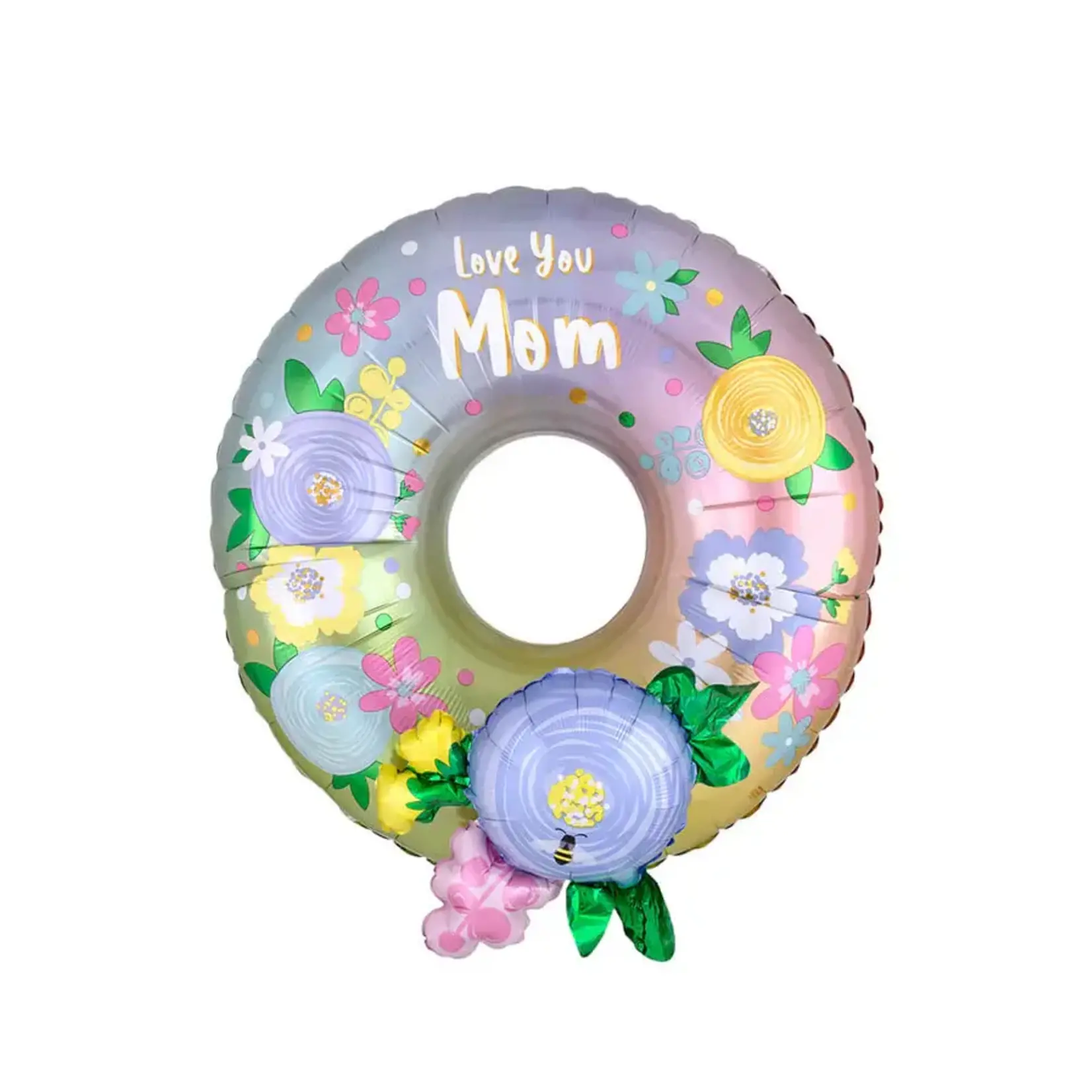 Happy Mother's Day Wreath Multi-balloon Shape 30 Inch Foil Mylar Balloon [40825]