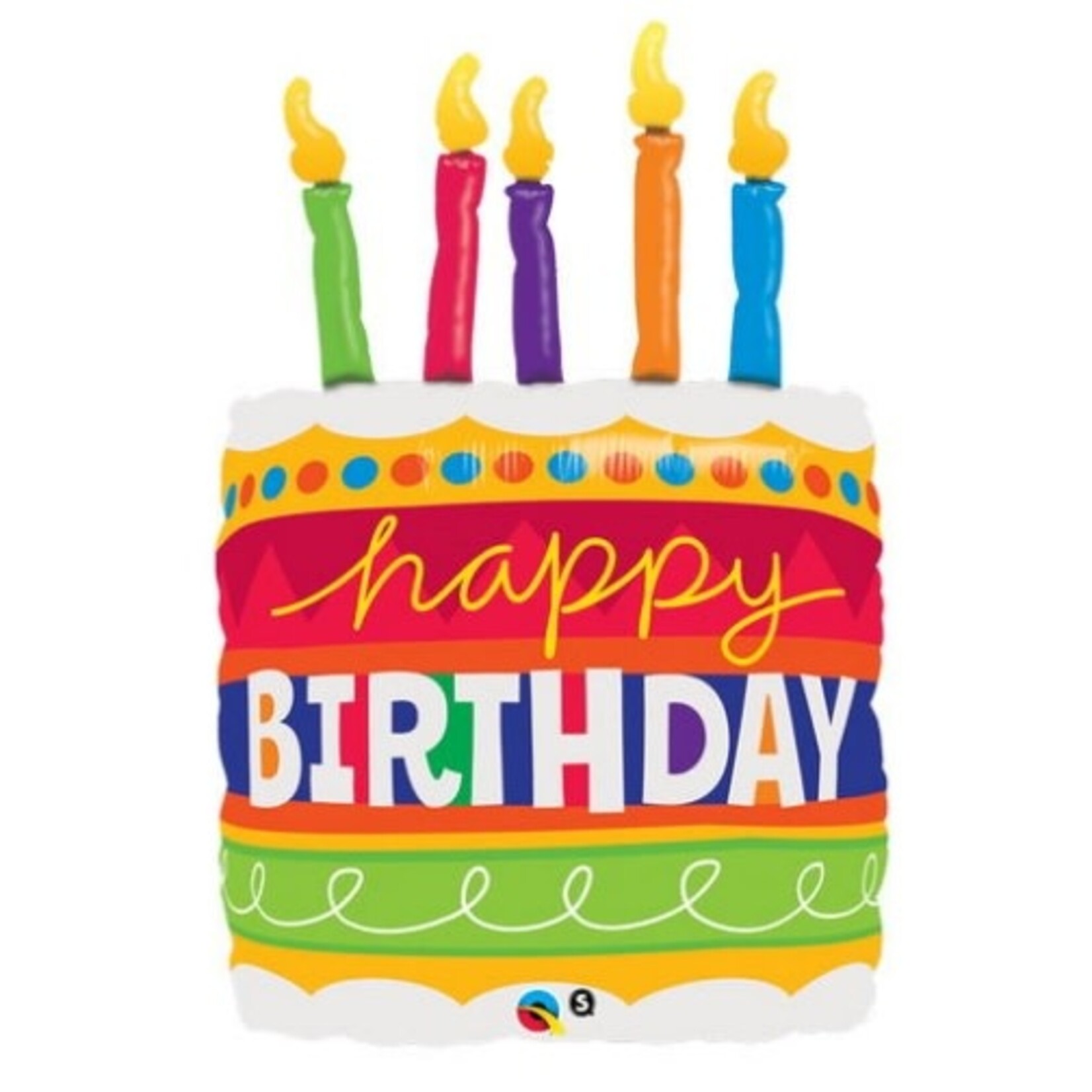 Qualatex Qualatex Birthday Cake with Candles 35 Inch Foil Mylar Balloon [17269]