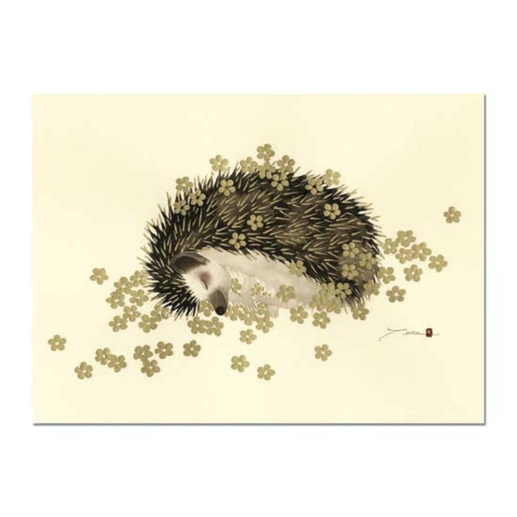 ALLPORT EDITIONS Shining Optimist Hedgehog Foil Get Well Greeting Card [2795GW]