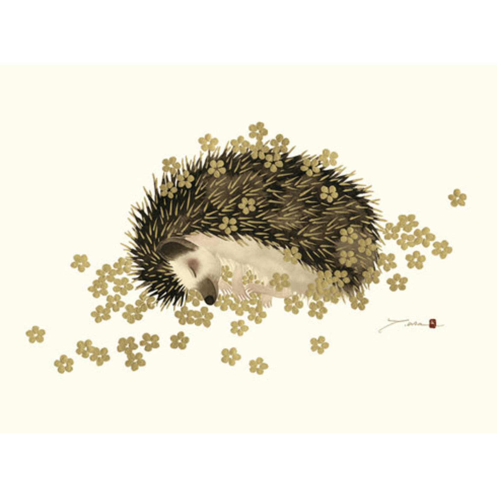 ALLPORT EDITIONS Shining Optimist Hedgehog Foil Get Well Greeting Card [2795GW]
