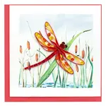 QUILLING CARDS, INC Quilled Red Dragonfly & Cattails Greeting Card [BL1428]