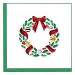 QUILLING CARDS, INC Quilled Holiday Wreath with Ornaments Greeting Card [HD6012]