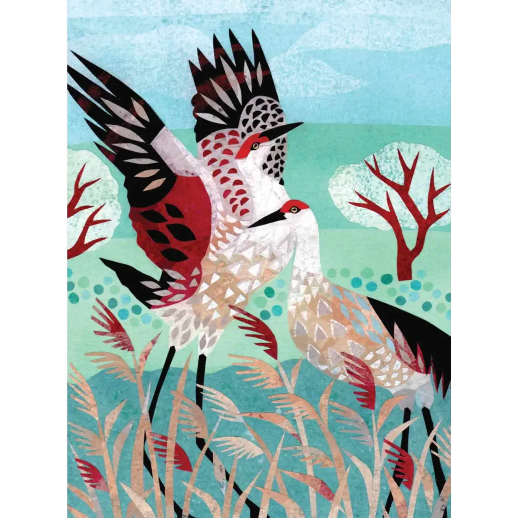 ALLPORT EDITIONS Dancing Cranes Wedding  Greeting Card [3137W]