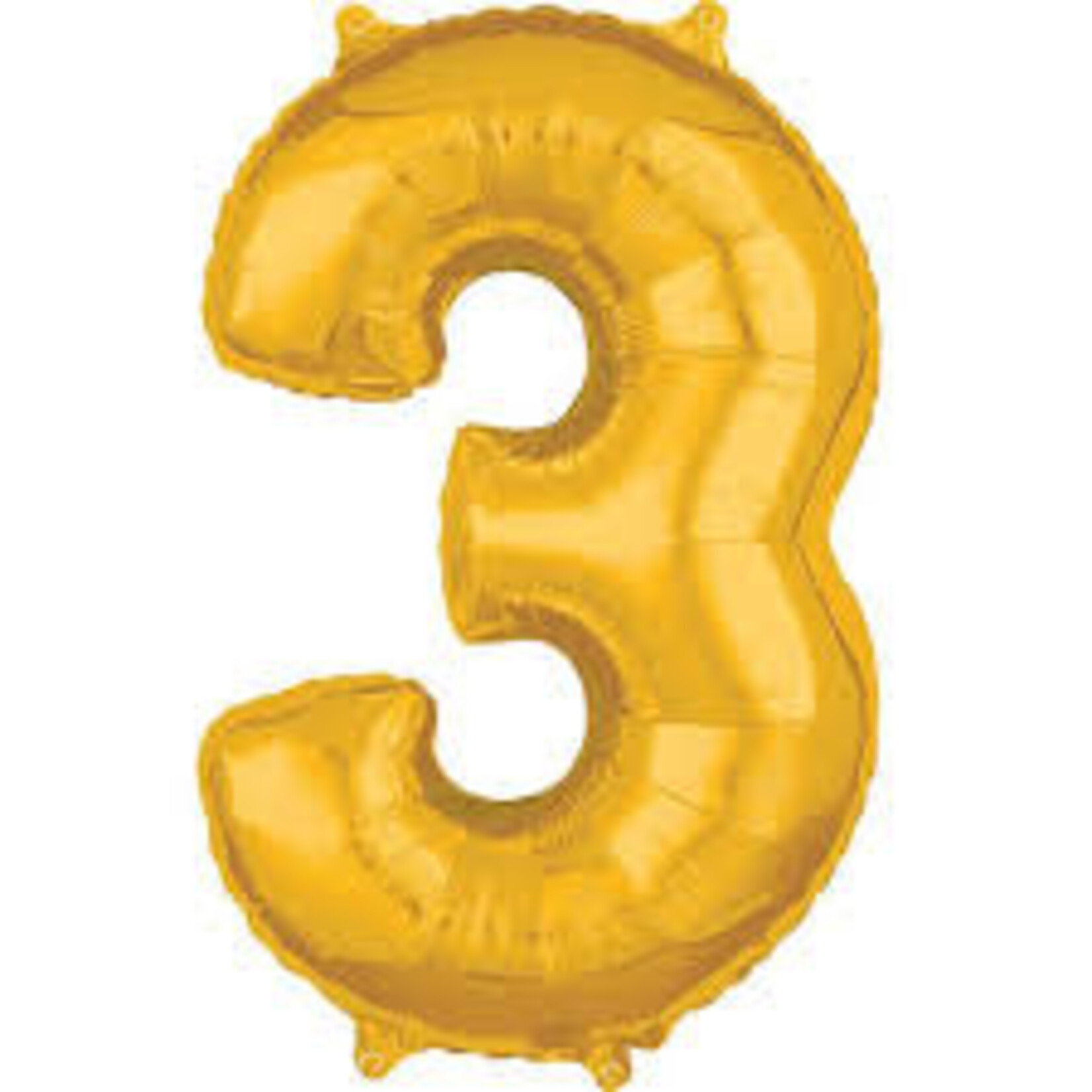 Number 3 Jumbo Balloon Gold 26 Inch Foil Mylar Balloon [36556]