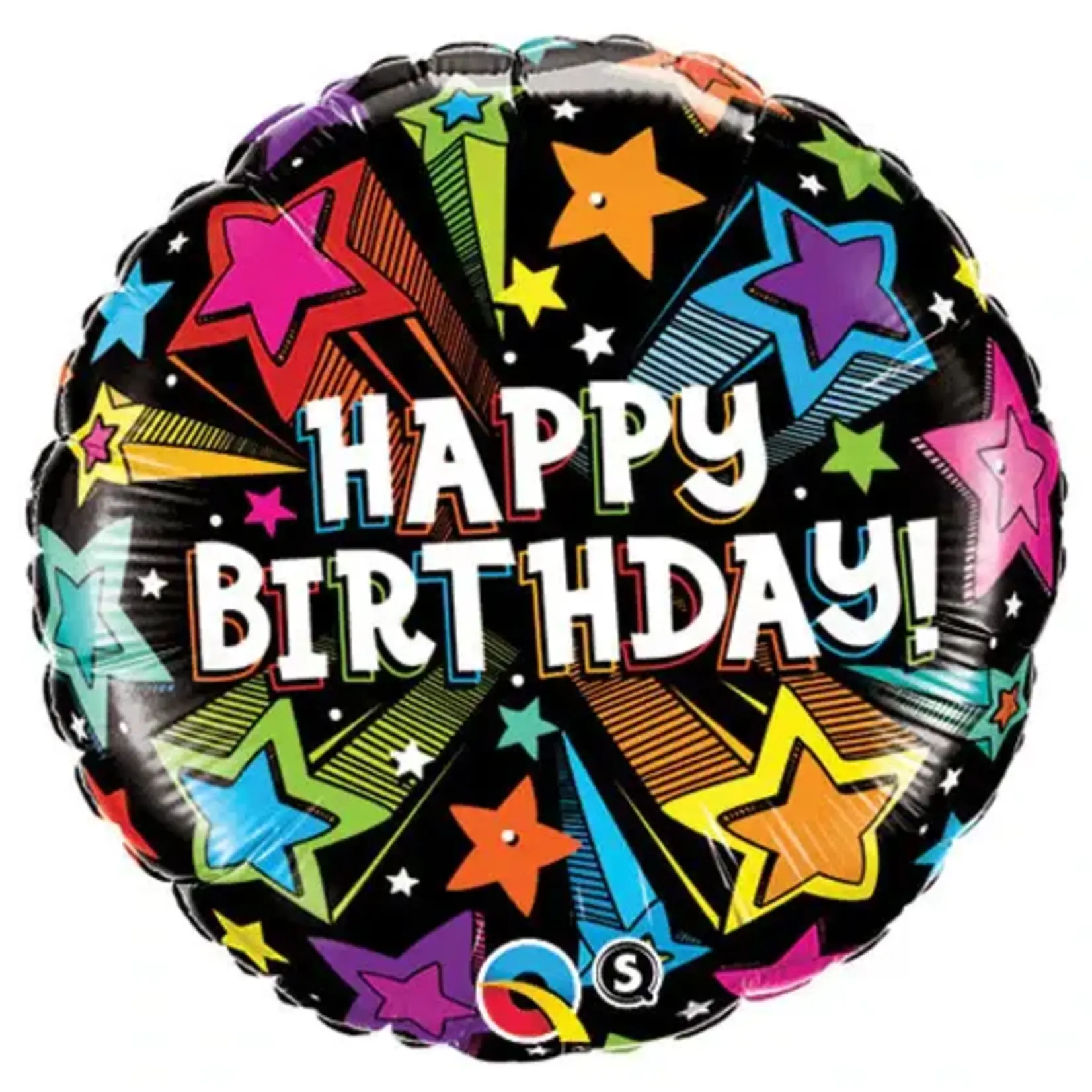Qualatex Qualatex Birthday Colorful Shooting Stars 18 Inch Foil Mylar Balloon [41660]