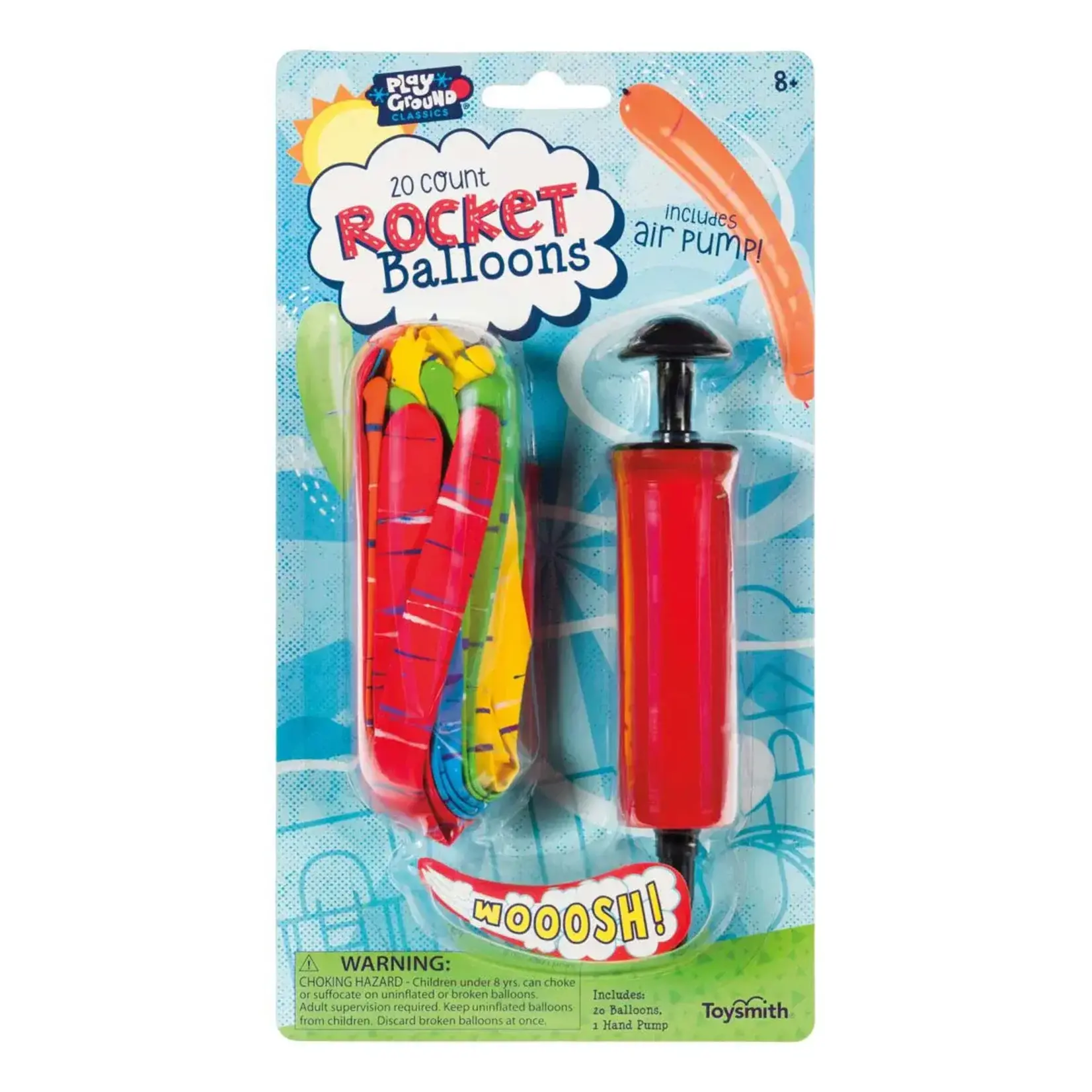 TOYSMITH Playground Classics 20pc Rocket Balloons Set [2533]