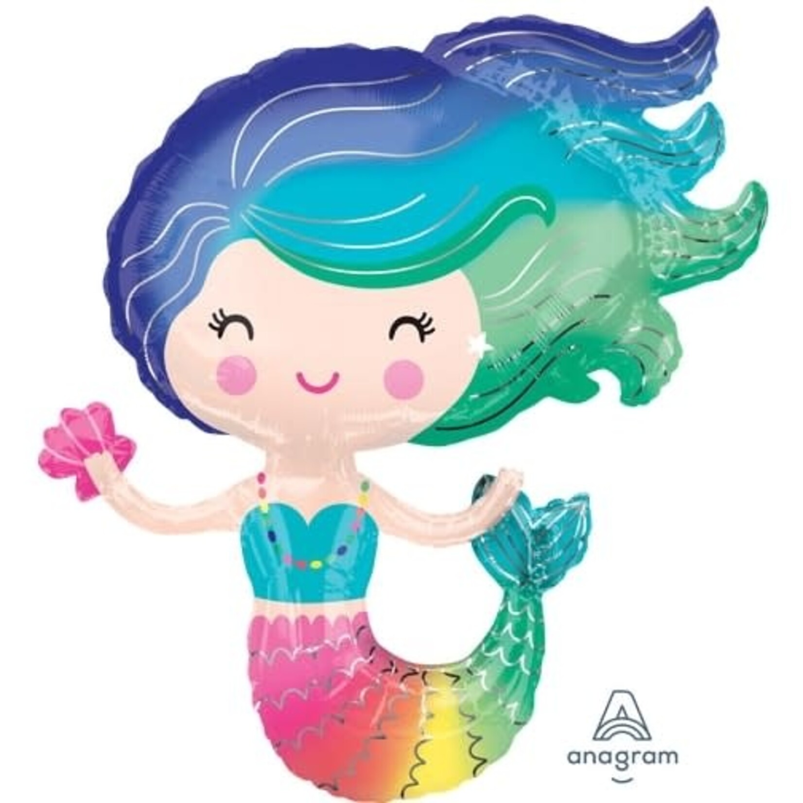 Betallic Colorful Mermaid Shape 30 Inch Foil Mylar Balloon [38472]