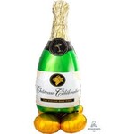 AIRLOONZ Champagne Bottle and Base 60 Inch Foil Mylar Balloon [83120]