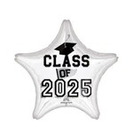 Class of 2025 White 18 Inch Foil Mylar Balloon [47637]