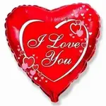 I Love You Script Heart 30 inch Foil Mylar Balloon [80030]