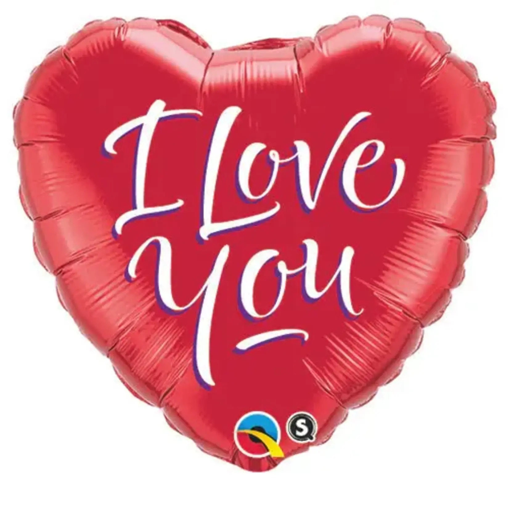 Qualatex I Love You Modern Script 18 Inch Heart Shaped Foil Mylar Balloon [29052]
