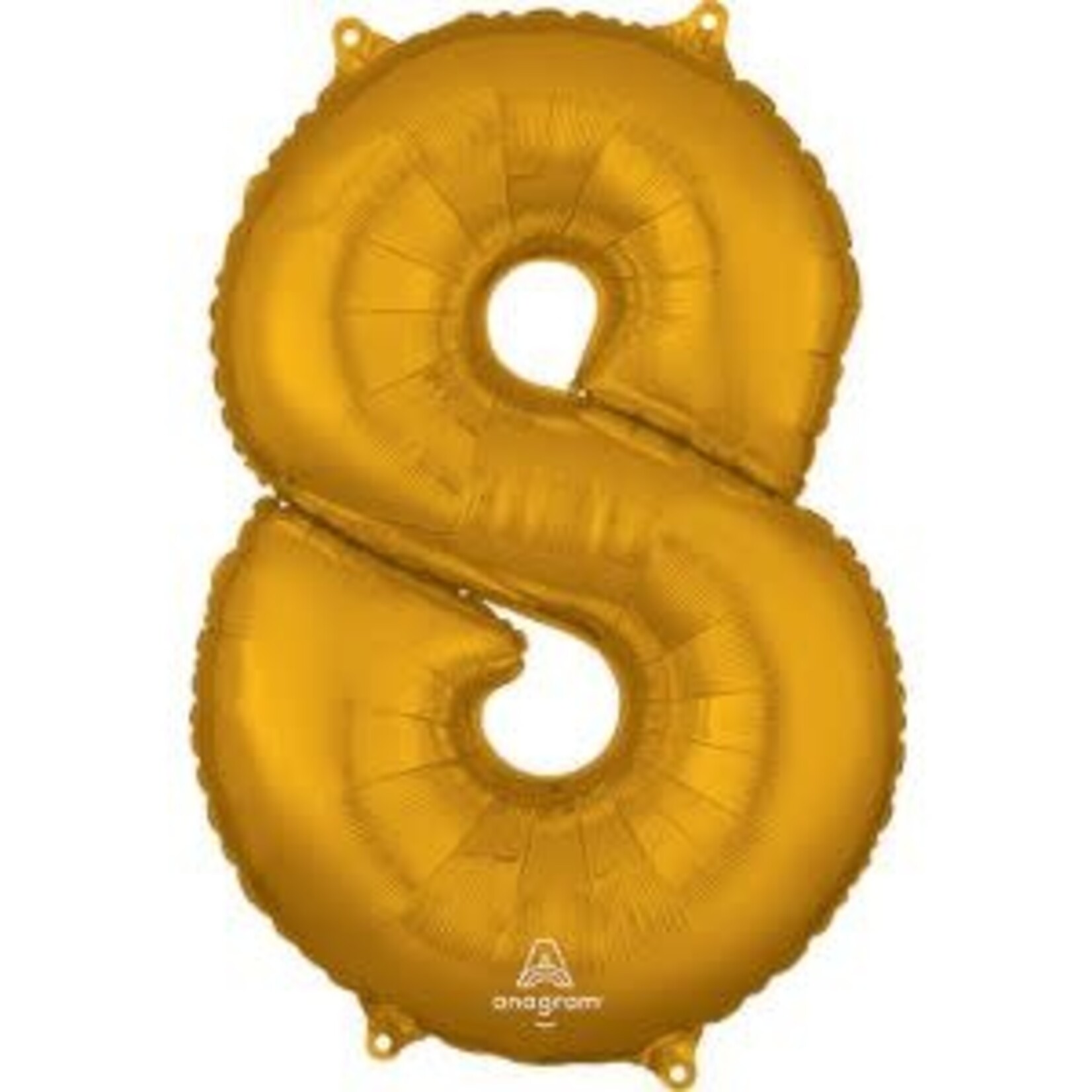 Number 8 Jumbo Balloon Gold 26 Inch Foil Mylar Balloon [36561]