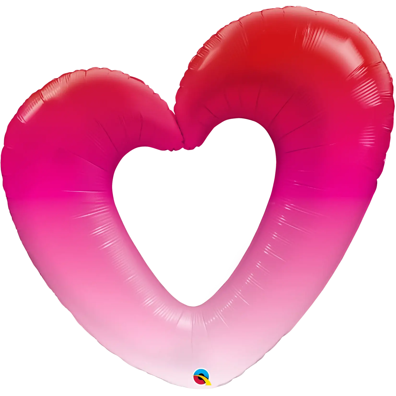 Qualatex Qualatex Ombre Red Pink Open Heart Shape 42 inch Foil Mylar Balloon [16647]