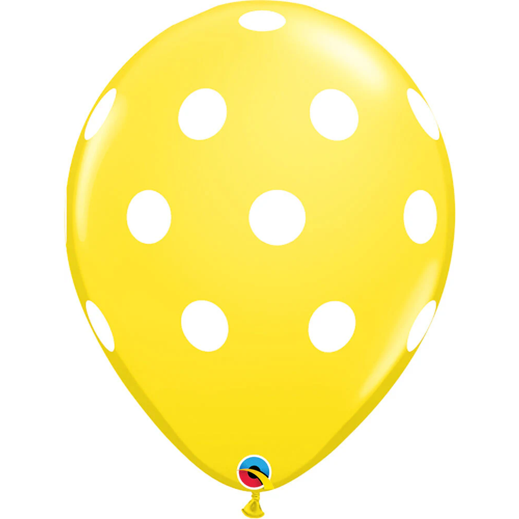 Qualatex Qualatex Yellow with White Big Polka Dots 11 inch Latex Balloons 50 Count [77146YE]