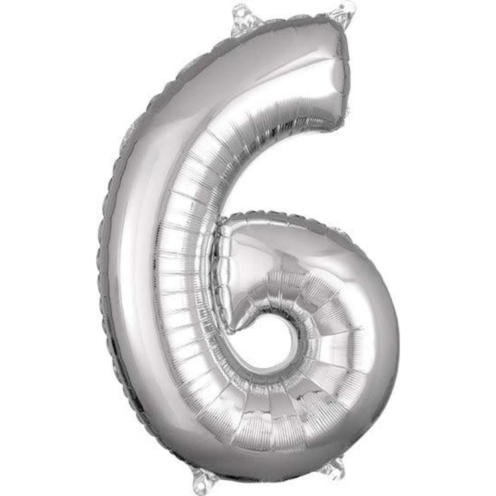 Number 6 Jumbo Balloon Silver 26 Inch Foil Mylar Balloon [31960]