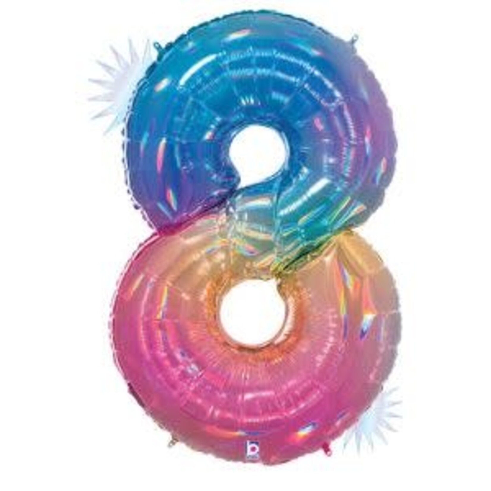 Betallic Megaloon Number 8 Opal Rainbow 34 Inch  Foil Mylar Balloon [15848RW]