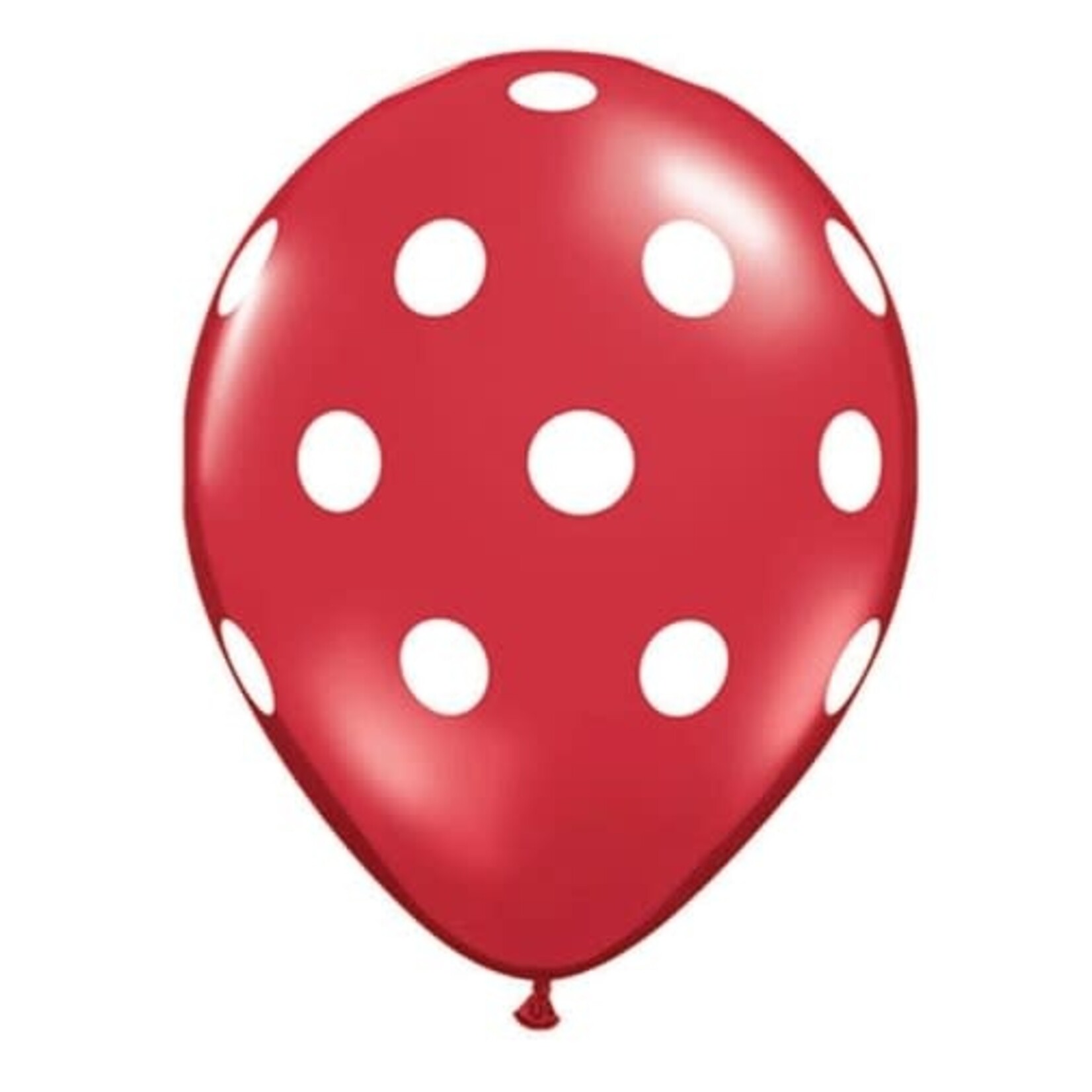Qualatex Red with White Big Polka Dots 11 inch Latex Balloons 50 Count by Qualatex [37208]