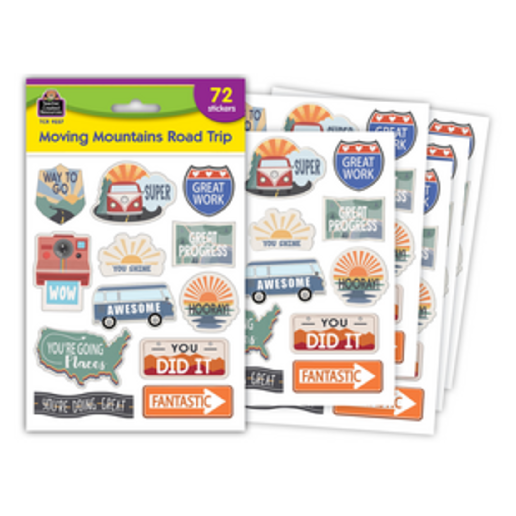 Teacher Created Resources Moving Mountains Road Trip Stickers [TCR9237]