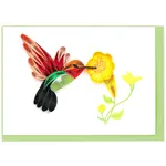 QUILLING CARDS, INC Quilled Hummingbird & Yellow Flowers Gift Enclosure Mini Card [GE5002]
