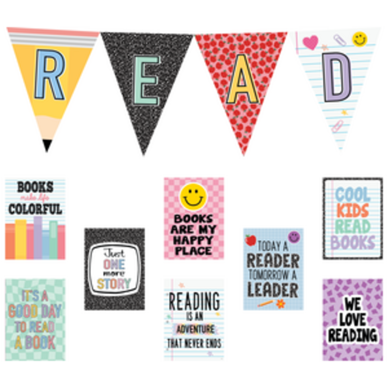 Teacher Created Resources Cool for School Read Pennants Bulletin Board [TCR9302]