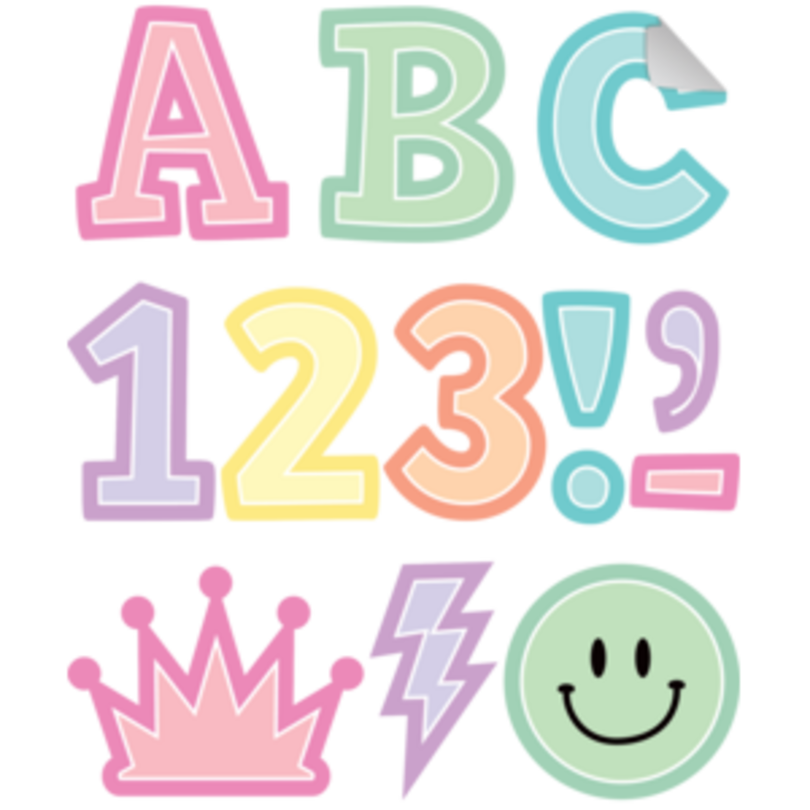 Teacher Created Resources Pastel Pop 2" Bold Block Self-Adhesive Letters Uppercase [TCR9649]