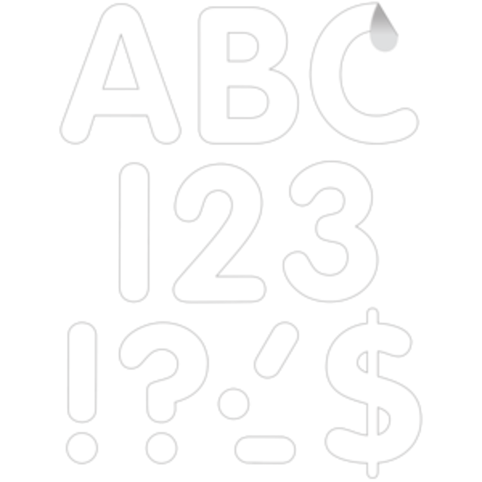 Teacher Created Resources White 4" Classic Self-Adhesive Letters Uppercase [TCR9641]
