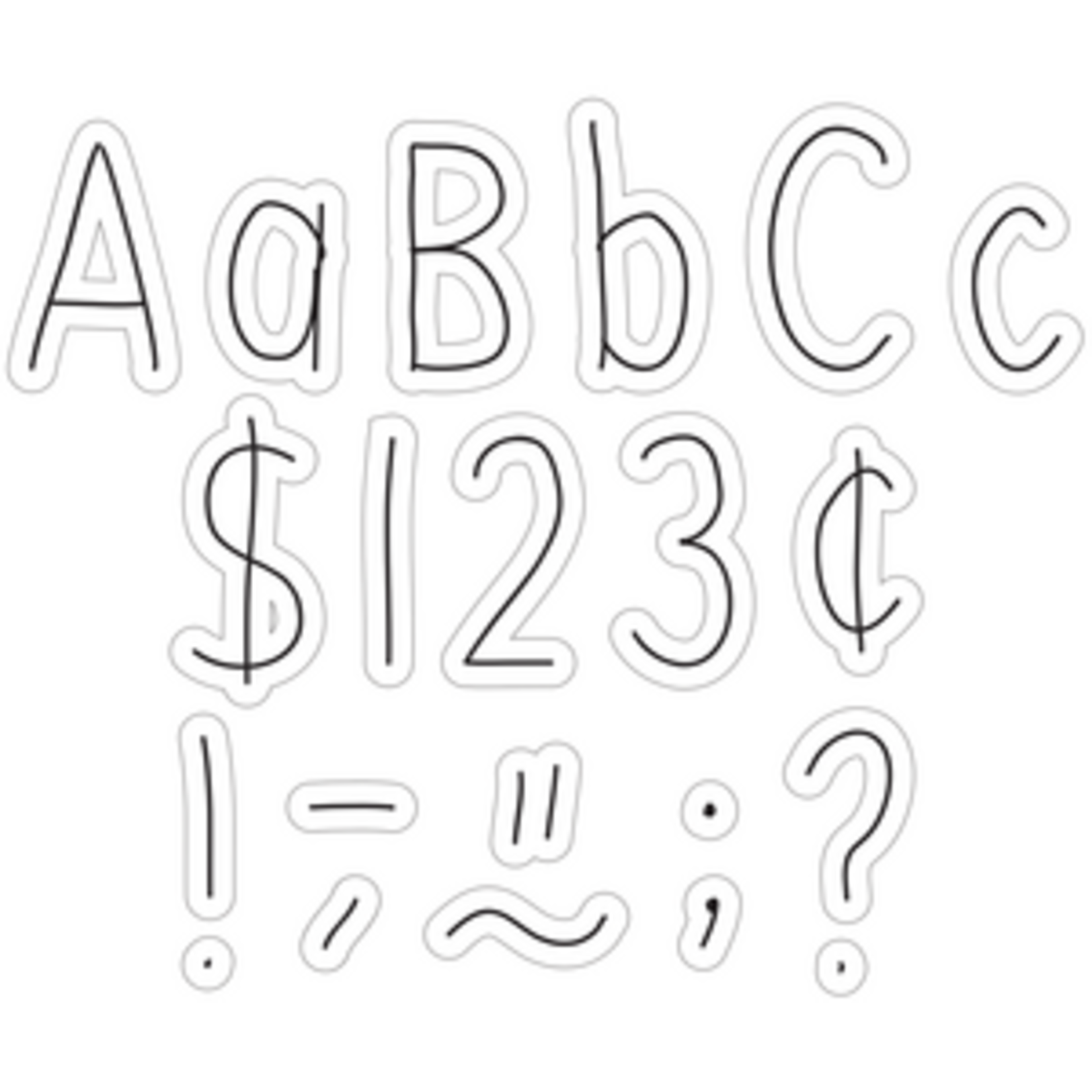 Teacher Created Resources Black on White Hand Drawn 4" Letters Combo Pack [TCR6623]