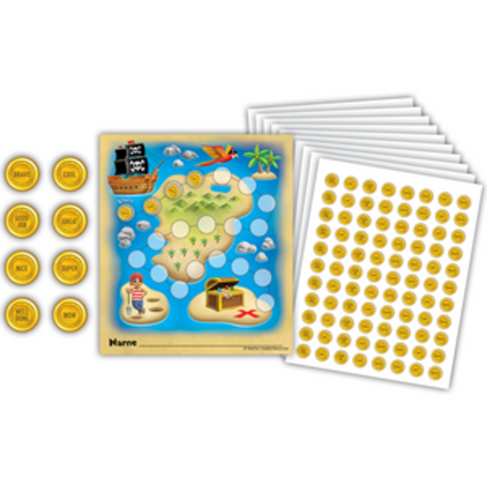 Teacher Created Resources Treasure Hunt Reward Trackers with Stickers [TCR6865]