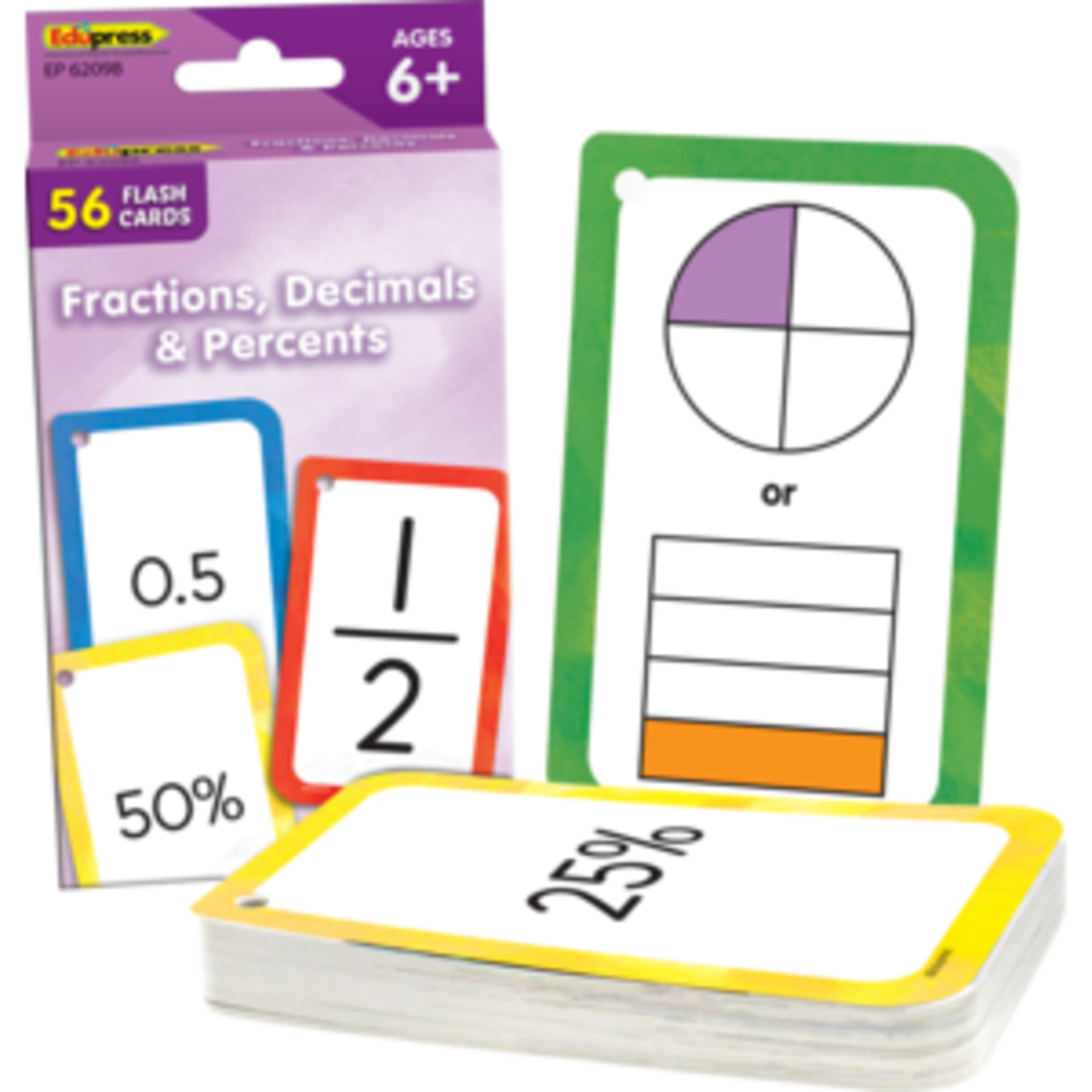 Teacher Created Resources Fractions, Decimals & Percents Flash Cards [TCR62098]