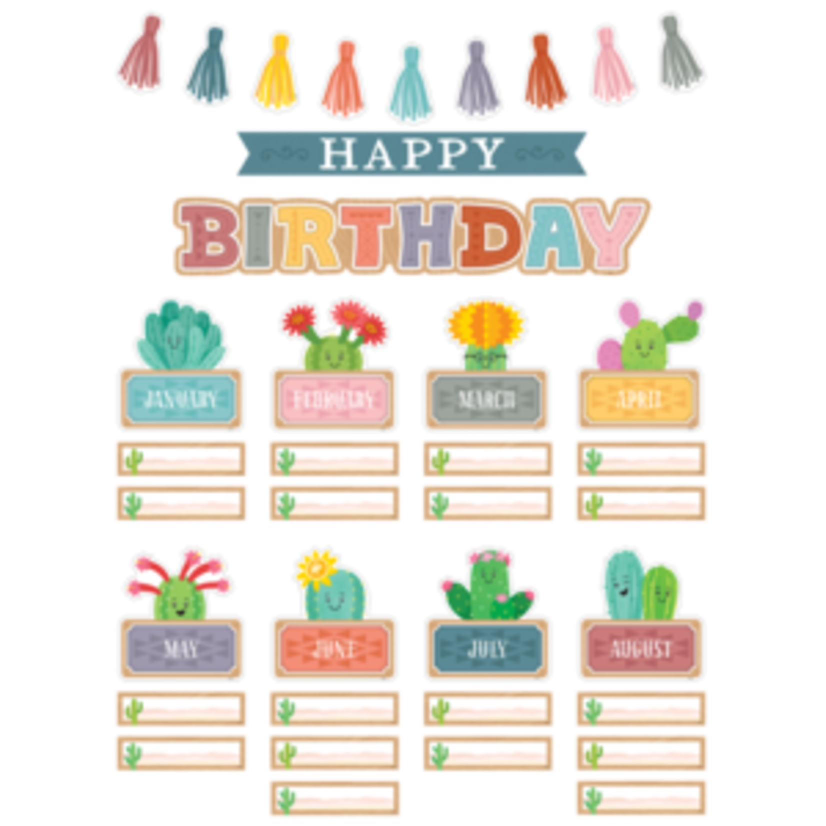 Teacher Created Resources Happy Cactus Crew Happy Birthday Mini Bulletin Board [TCR6958]