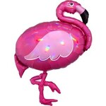 Iridescent Pink Flamingo Shape 33 Inch Foil Mylar Balloon [39378]