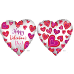 Happy Valentine's Day Heart in Heart 18IN Heart Mylar Balloon [42276]
