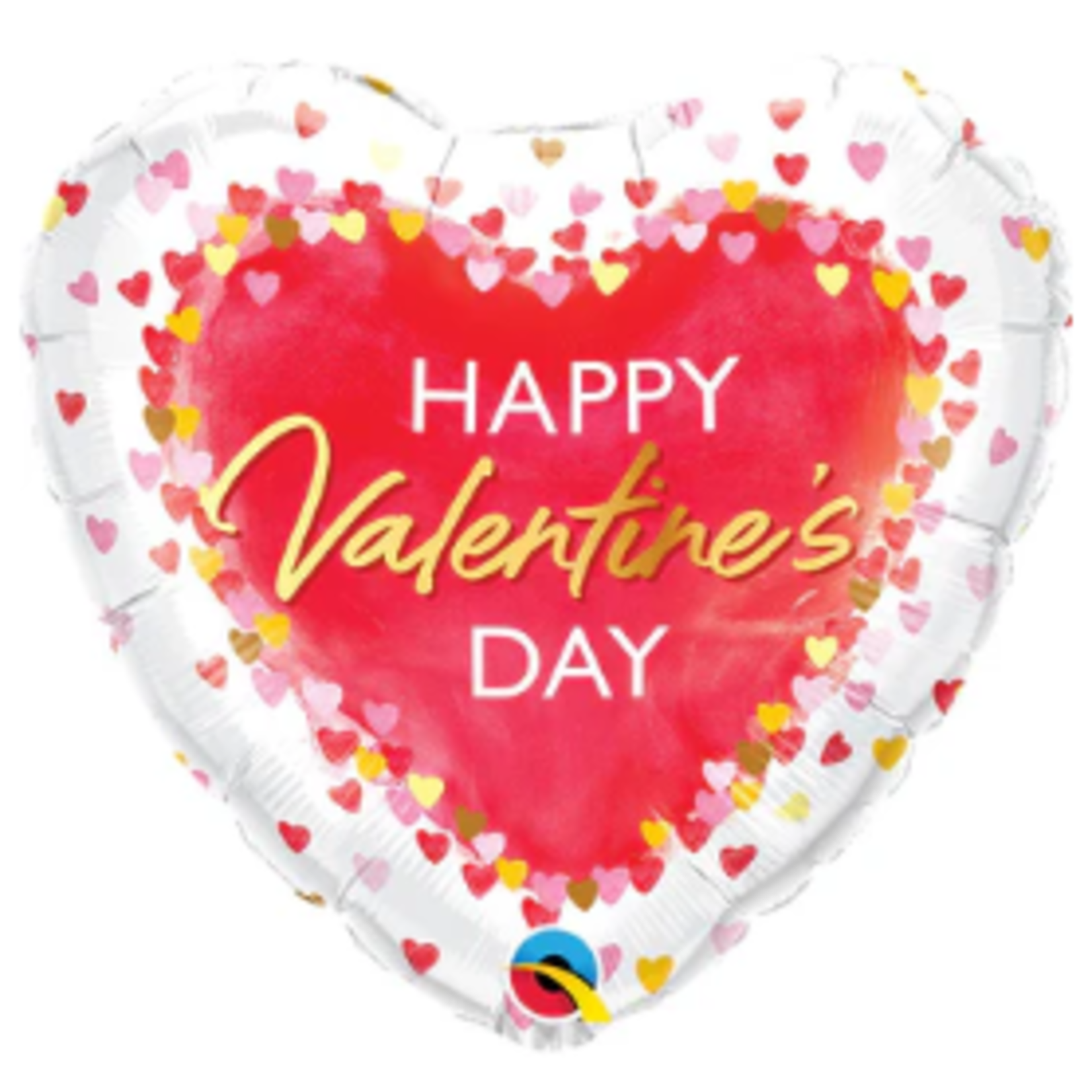 Qualatex Qualatex Happy Valentine's Day Watercolor Hearts 18 Inch Heart Shaped Foil Mylar Balloon [20946]