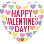 Qualatex Qualatex Happy Valentine's Day Conversation Hearts 18 Inch Heart Shaped Foil Mylar Balloon [24714]