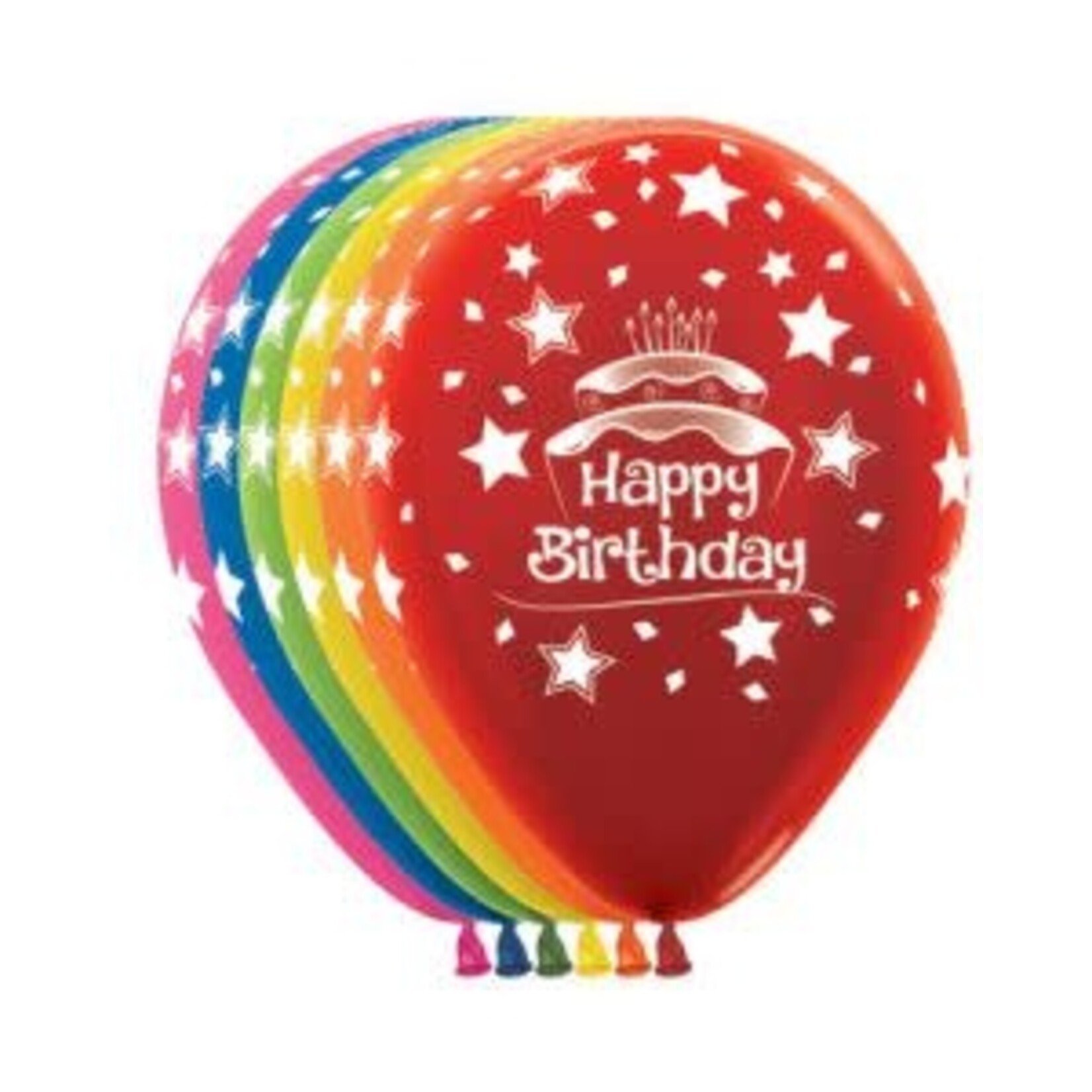 Sempertex Sempertex 11 Inch Happy Birthday Cake Assortment Latex Balloons Bag of 50 [53282]